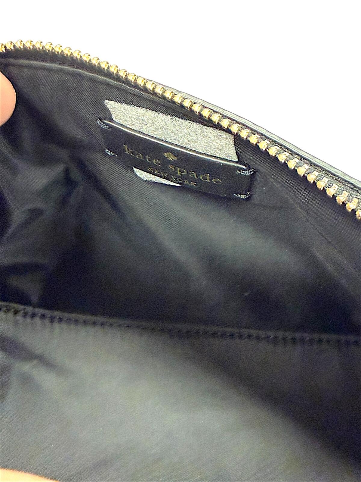 Kate Spade New York Black Glitter Zip Pouch Wristlet