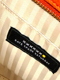 Kate Spade Saturday Orange and Beige Colorblock Canvas Satchel Bag
