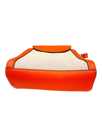 Kate Spade Saturday Orange and Beige Colorblock Canvas Satchel Bag