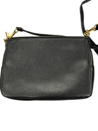 Furla Black Pebbled Leather Zip Crossbody Bag with Gold-Tone Hardware