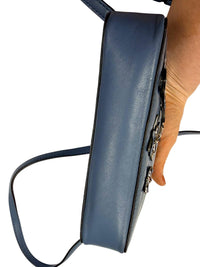 Michael Kors Blue Floral Applique Crossbody Bag