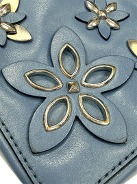 Michael Kors Blue Floral Applique Crossbody Bag