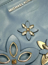 Michael Kors Blue Floral Applique Crossbody Bag
