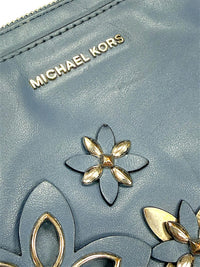 Michael Kors Blue Floral Applique Crossbody Bag