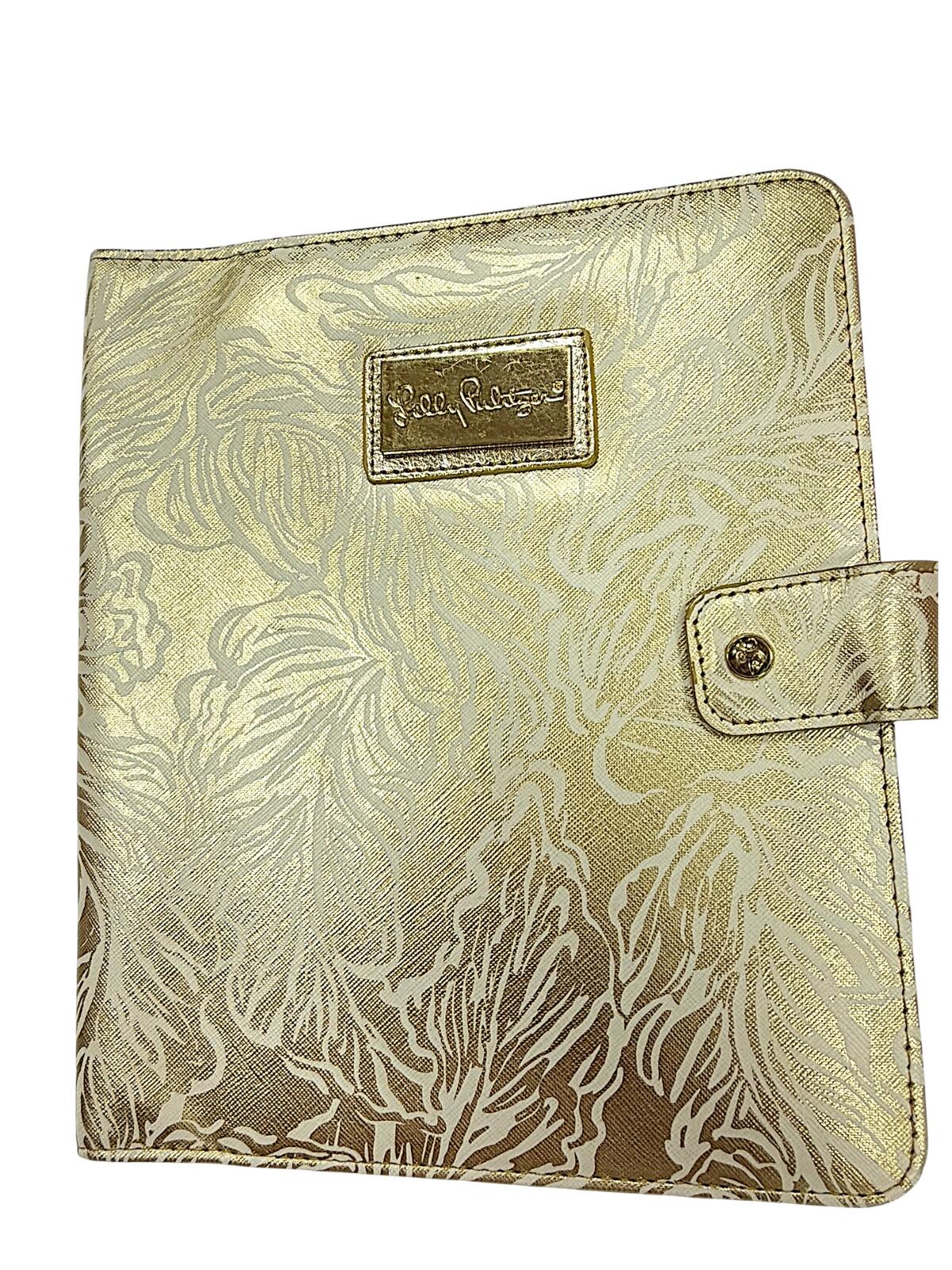 Lilly Pulitzer Gold Metallic Floral Agenda Cover