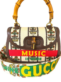 Gucci 100 Centennial Music Is Mine Bamboo 1947 Medium Top Handle Bag