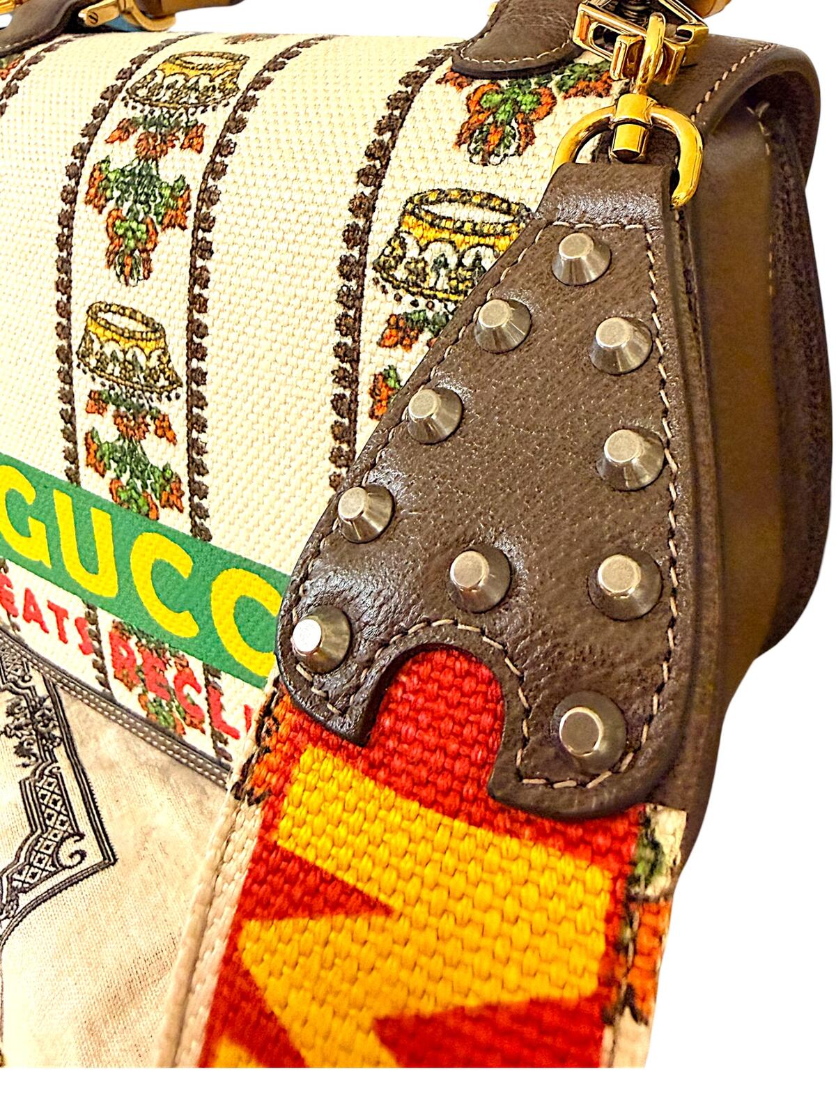 Gucci 100 Centennial Music Is Mine Bamboo 1947 Medium Top Handle Bag