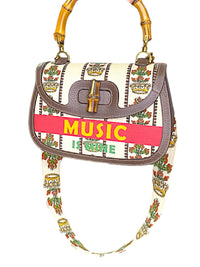 Gucci 100 Centennial Music Is Mine Bamboo 1947 Medium Top Handle Bag