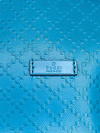 Gucci Bright Diamante Drawstring Bucket Bag Turquoise Blue Leather