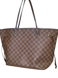 Louis Vuitton Neverfull MM Damier Ebene Tote Bag Red Interior Shoulder Bag