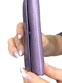 Burberry Purple Lizard-Embossed Continental Wallet