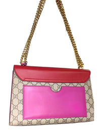 Gucci Padlock GG Supreme Medium Shoulder Bag Red & Pink Leather