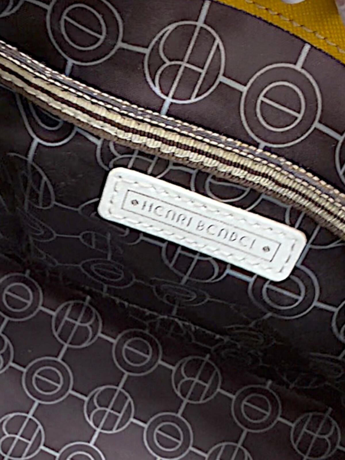Henri Bendel Rare West 57th Crystal Satchel Crossbody Yellow Saffiano Leather