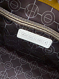 Henri Bendel Rare West 57th Crystal Satchel Crossbody Yellow Saffiano Leather