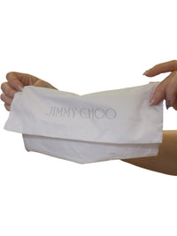 Jimmy Choo Milla Neon Pink Patent Fabric Clutch with Chain Strap