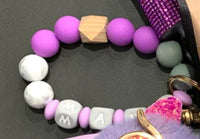 Silicone Beaded Bracelet Keychain Accessory