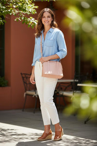 Furla Pink Dome Saffiano Leather Crossbody Bag