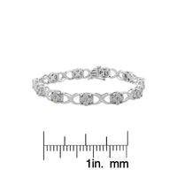 Sterling Silver Rose-Cut Diamond Love Locks Link Bracelet (1.00cttw,I-J color,I3-Promo clarity)