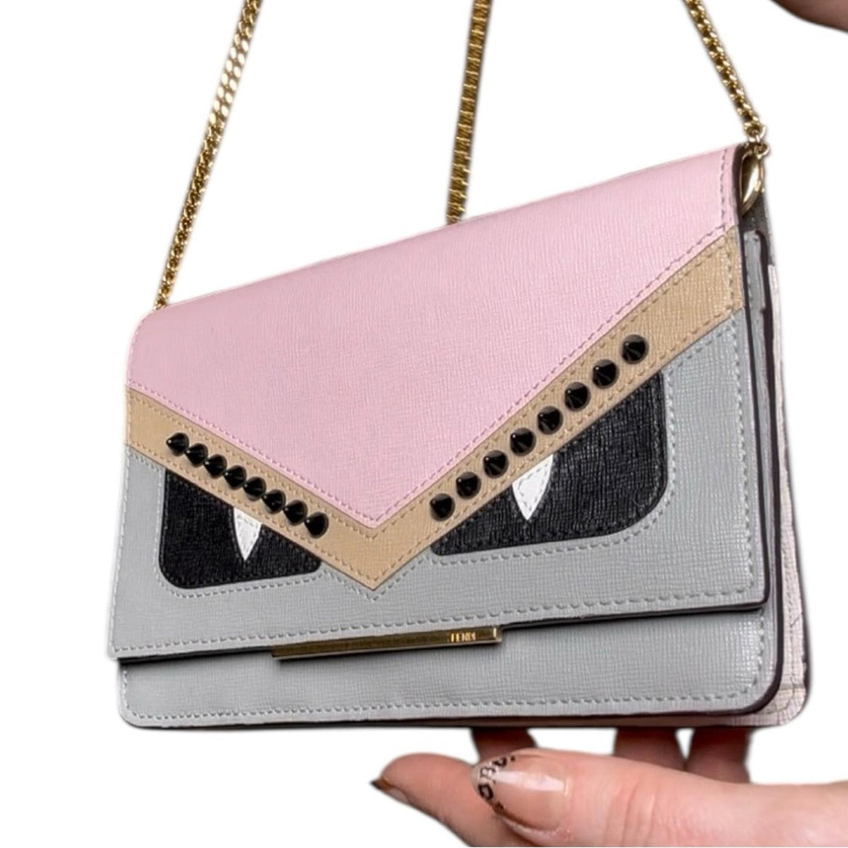 Fendi Monster Pink and Gray Crossbody