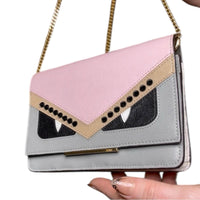 Fendi Monster Pink and Gray Crossbody