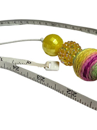 Colorful Lemonade Theme Ribbon Hair Bow and Bead Necklace Set skuQ