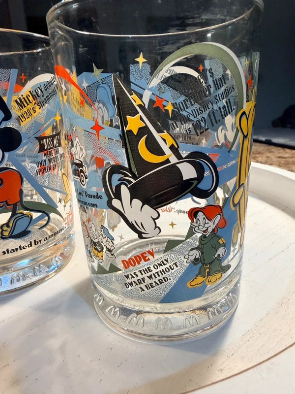Disney 100 Years of Magic Mickey Mouse Character Glass Set of 2 skuS