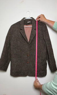 Vintage T.S. Gray Brown Tweed Blazer Womens Size 12 USA skuM