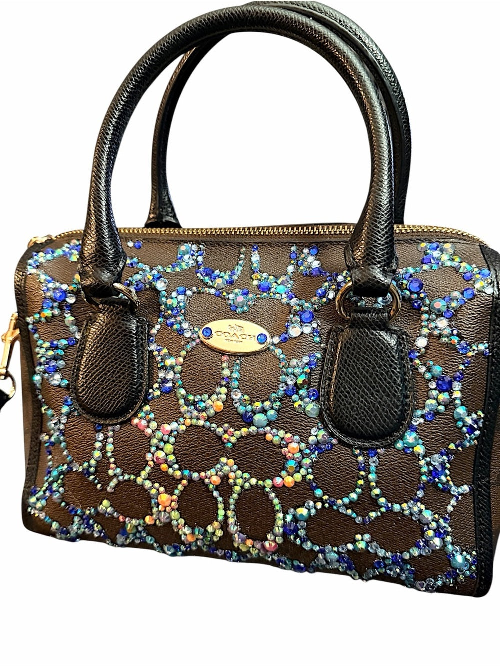 Coach Signature Mini Bennett Crossbody Custom Bedazzled w/ rhinestones