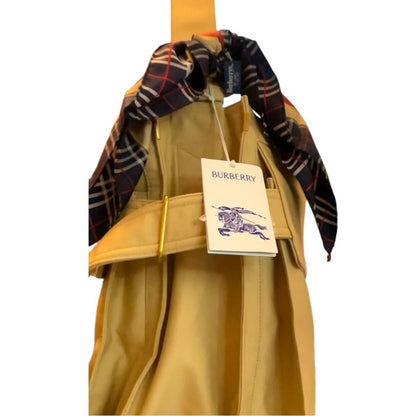 BURBERRY Trench Fabric Tote Beige Nylon with Check Scarf Accent NWT