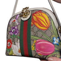 Gucci Ophidia Flora Dome Bag GG Supreme Beige Ebony