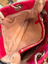 Dior Pink Quilted Shoulder Bag with light pink Side Panels silver hardware