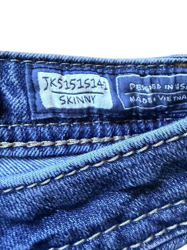 Miss Me Girls Size 14 Skinny Blue Jeans skuO