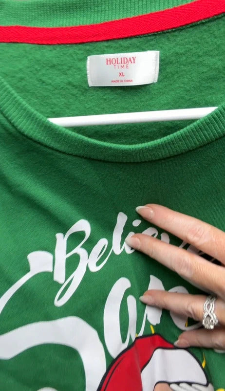 Holiday Time Green crewneck sweatshirt size XL skuM