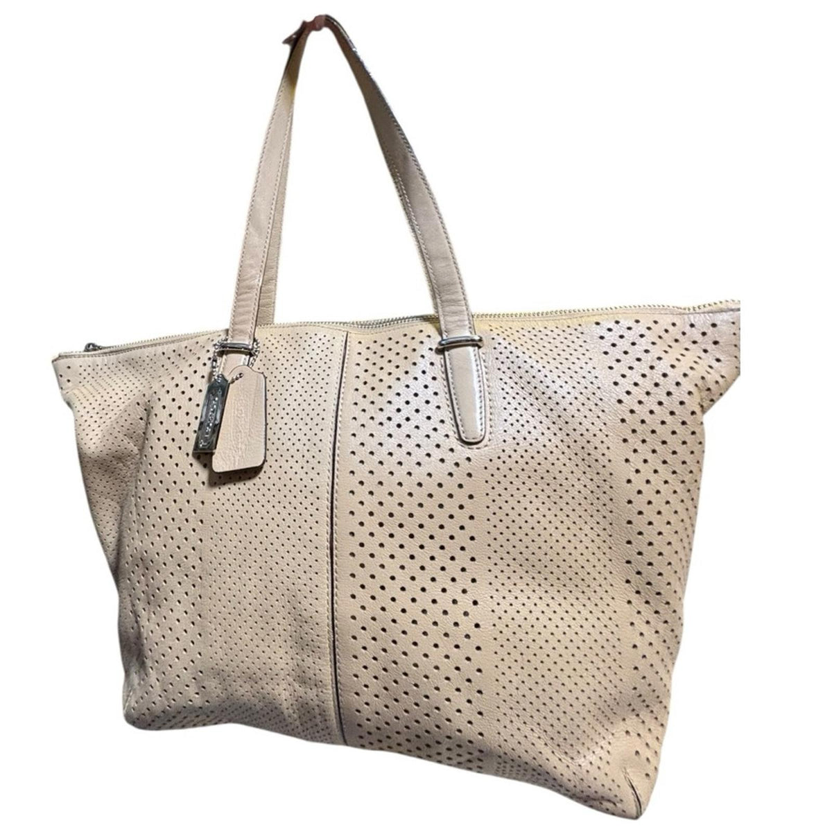 Coach Tan Perforated Tote Bag