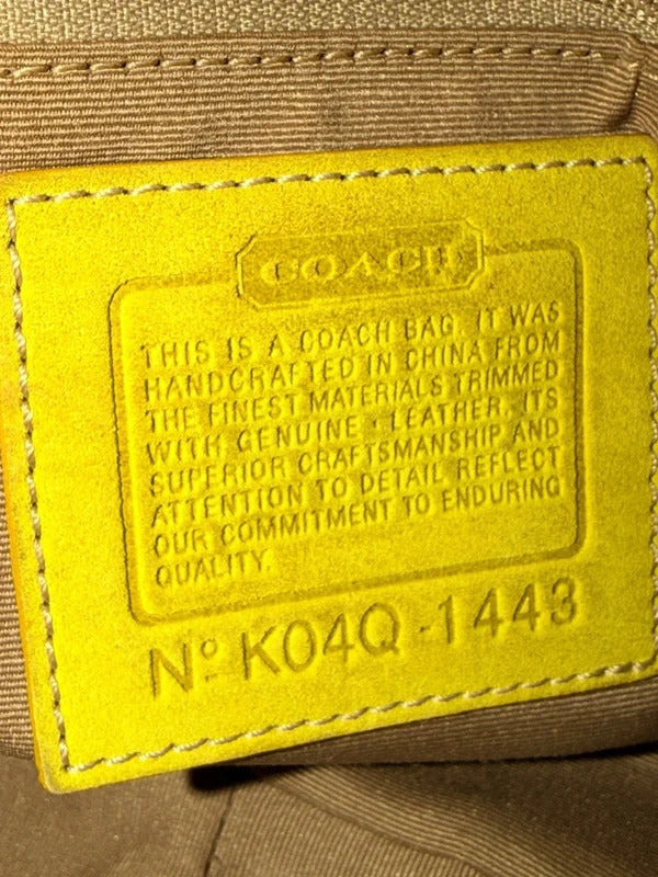 Coach Authentic Vintage 2004 Signature Yellow Suede Tote Bag