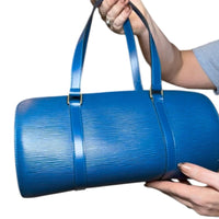 Louis Vuitton Epi Soufflot Handbag Toledo Blue Leather