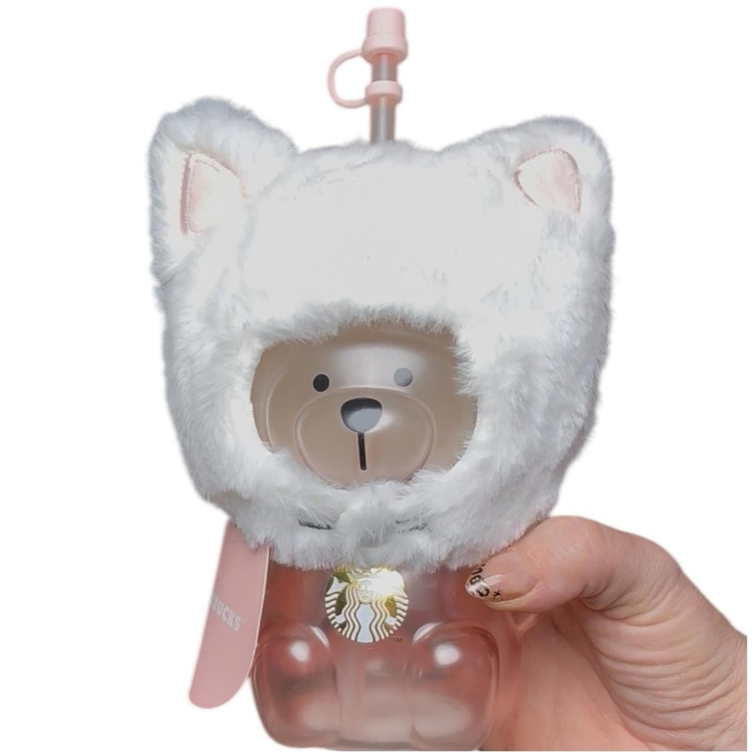 Starbucks Winter Bear 19oz Glass Straw Cup Tumbler new with tags