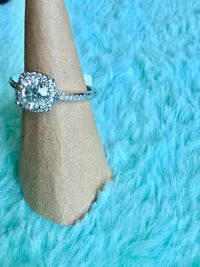 1.0CT Moissanite Ring 925 Sterling Silver Size 9 Sku009