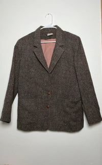 Vintage T.S. Gray Brown Tweed Blazer Womens Size 12 USA skuM