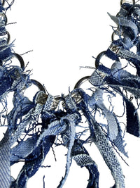 Boho Denim Bag Chain Charm Blue denim Fringe Purse Accessory 13” [COPY]