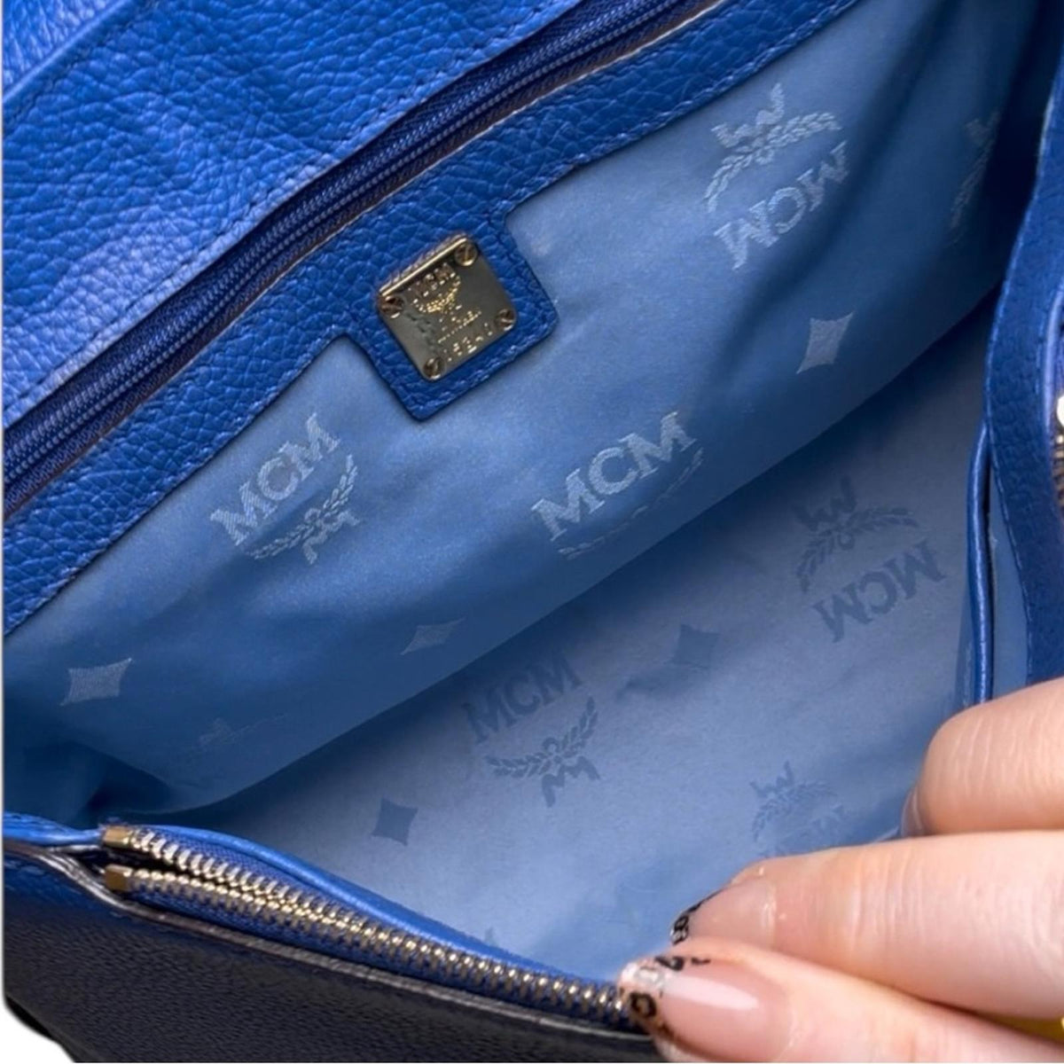 MCM Blue Leather Handbag