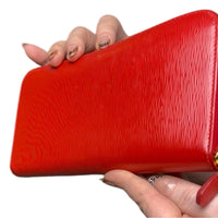Prada Vitello Move Zip Around Wallet Red Lacca 1
