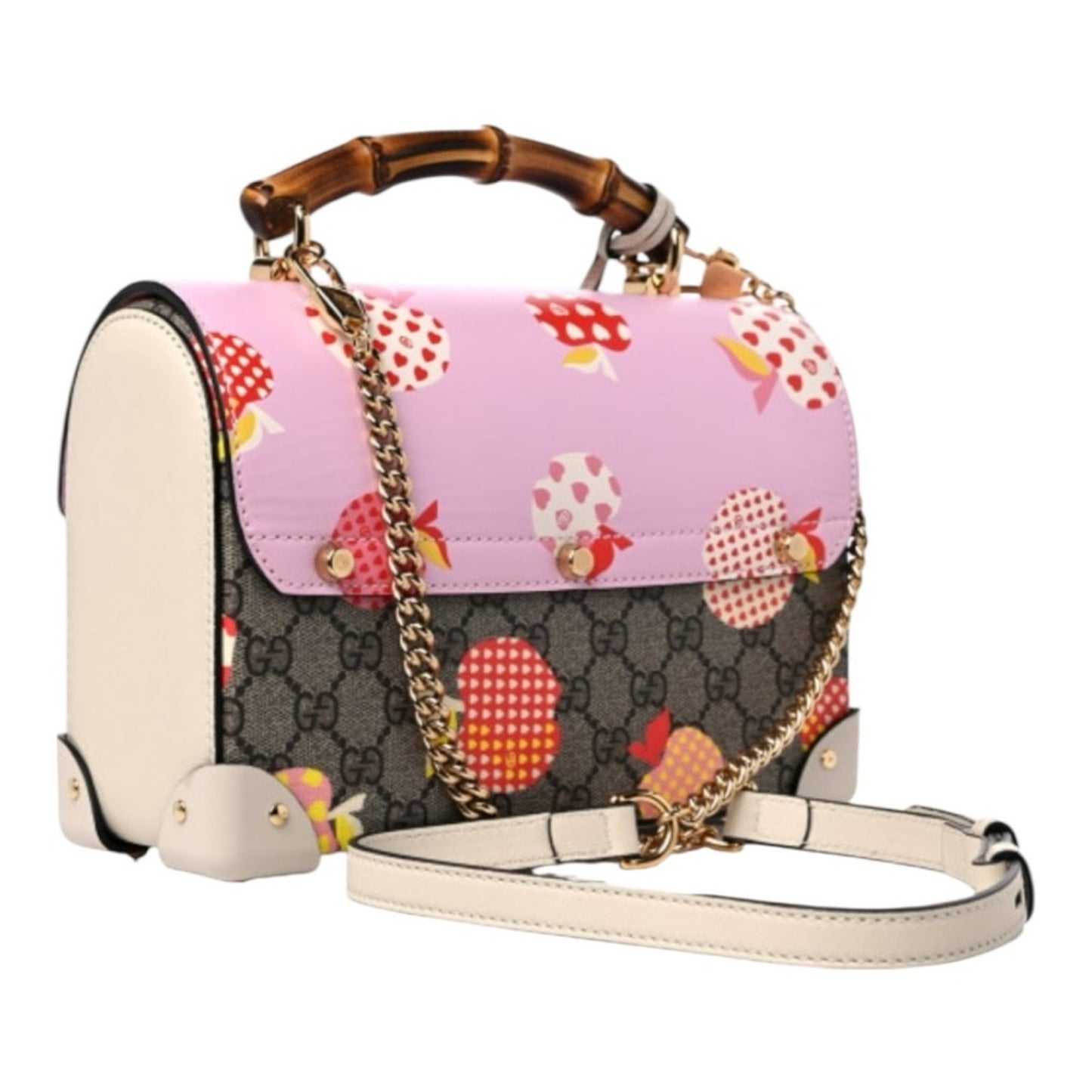Gucci Limited Edition Padlock GG Supreme Apple Print Shoulder Bag