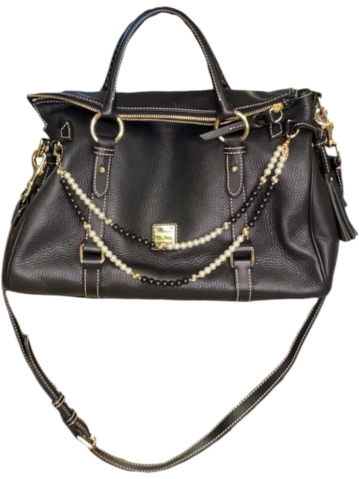 Dooney & Bourke Black Pebbled Leather Satchel