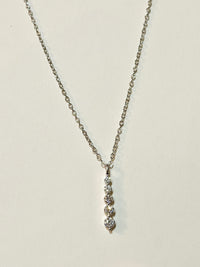 Moissanite authentic silver tone necklace 16”-18” New N7