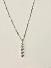Moissanite authentic silver tone necklace 16”-18” New N7
