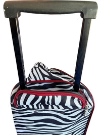 Gloria Vanderbilt Zebra Print Rolling Duffle Bag Carry On Weekender Luggage Y2K