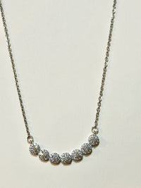 Moissanite authentic silver tone necklace 16”-18” New N3