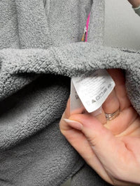 Eddie Bauer Gray Fleece Zip-Up Jacket with Pink Trim Size L skuM
