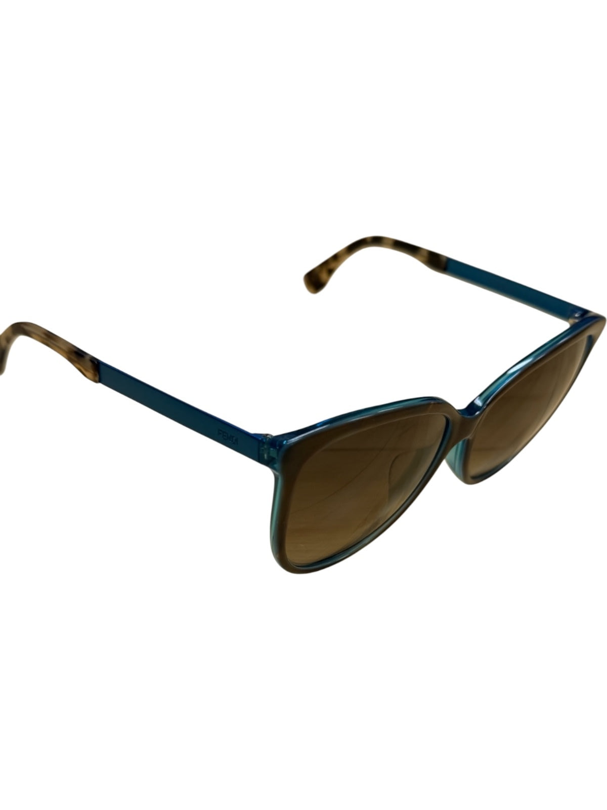 Fendi Turquoise Gradient Blue to Brown Frame Sunglasses with Red Fendi Case